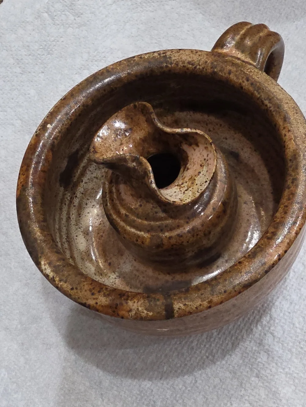 Handmade Brown Studio Pottery - Rustic Home Accent Signature On Bottom